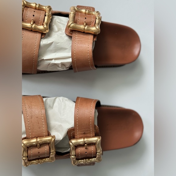 Schutz Enola Sporty Leather Sandals new wood size 9B - Picture 7 of 13